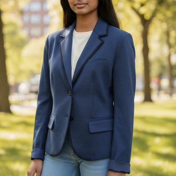 Gap Academy Blazer Navy Blue Schoolboy Stretch Womens Single Breasted Size 4 - Picture 1 of 10